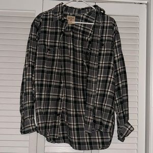 red head brand co. plaid green and brown flannel